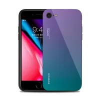 Purple / Blue - NXE Tempered Glass Back + TPU Hybrid Mobile Phone Cover for iPhone 8/7/SE 2 (2020)