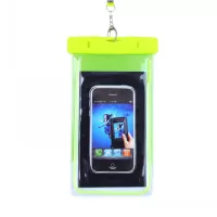 Green - Fluorescent Waterproof ABS + PVC Bag Case for iPhone Samsung etc, Inner Size: 10.7 x 17.3cm