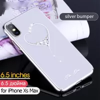 KINGXBAR Crystal PC Electroplated Phone Cover for iPhone XS Max 6.5 inch - Silver