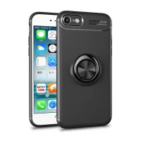 Metal Ring Bracket TPU Case for iPhone 6s / 6 4.7-inch - All Black