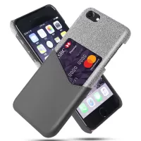 KSQ PC + PU + Cloth Hybrid Phone Cover Shell with Card Slot for iPhone 8/7/SE 2 (2020) 4.7 inch - Grey