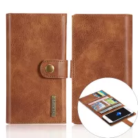 DG.MING Split Leather Wallet + Magnetic PC Cover for iPhone SE (2nd Generation)/8/7 - Brown