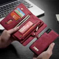CASEME Vintage Split Leather Detachable 2-in-1 Multi-slot Wallet Phone Cover for iPhone Xs 5.8 inch - Red
