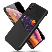 KSQ PC + PU + Cloth Hybrid Card Slot Phone Casing for iPhone X / XS 5.8 inch - Black
