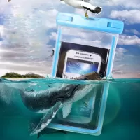 Fluorescent Waterproof ABS + PVC Bag Case for iPhone Samsung etc, Inner Size: 10.7 x 17.3cm - Blue