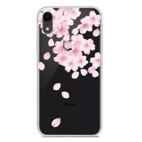 Pattern Printing TPU Phone Case Accessory for iPhone XR 6.1 inch - Peach Flower Falling