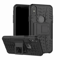 Anti-slip PC + TPU Hybrid Case with Kickstand for iPhone X/XS 5.8 inch - Black