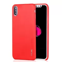 X-LEVEL Vintage Leather Skin PC Back Casing for iPhone XS Max 6.5 inch - Red