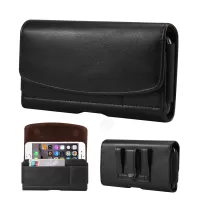 4.8 inch PU Leather Holster Pouch Case for iPhone 8, Size: 14.3 x 7.5 x 1.8cm - Black