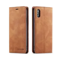 FORWENW Fantasy Series Silky Touch Leather Wallet Case for iPhone XS Max 6.5 inch - Brown