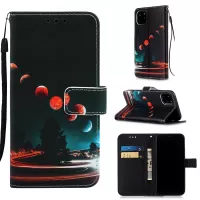 Pattern Printing PU Leather Flip Stand Case for iPhone 11 Pro Max 6.5 inch - Planets