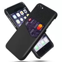 KSQ PC + PU + Cloth Hybrid Phone Cover Shell with Card Slot for iPhone 8/7/SE 2 (2020) 4.7 inch - Black