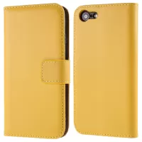 Stand Function Genuine Leather Wallet Flip Case with Secure Magnetic Closure for iPhone 8 / 7 / SE (2nd Generation) - Yellow