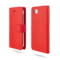 ROAR Solid Color Wallet Stand PU Leather Case for iPhone 8/7/6 4.7-inch - Red