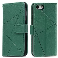 Geometric Pattern Wallet Leather Stand Case for iPhone 8/7/SE (2nd generation) 2020 - Green