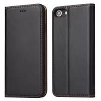 Auto-absorbed PU Leather Wallet Stand Case for iPhone SE (2nd generation)/8/7 - Black