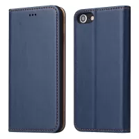 Auto-absorbed PU Leather Wallet Stand Case for iPhone SE (2nd generation)/8/7 - Blue