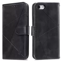 Geometric Pattern Wallet Leather Stand Case for iPhone 8/7/SE (2nd generation) 2020 - Black