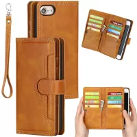 Shockproof Split Leather Phone Cover Cellphone Protection Case With Multiple Card Slots for iPhone 8 / 7 / SE (2nd Generation) - Brown