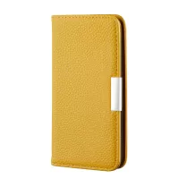 Litchi Skin Leather Stand Cover with Card Slots for iPhone 8/7/SE (2nd generation) 2020 - Yellow