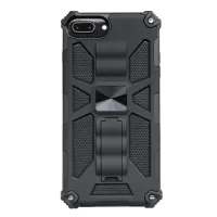 Kickstand Armor Dropproof PC TPU Hybrid Case with Magnetic Metal Sheet for iPhone 6 Plus / 7 Plus / 8 Plus 5.5-inch - Black
