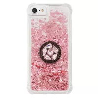 Glitter Powder Quicksand Rhinestone Decor Kickstand TPU Phone Case for iPhone 6/6s/7/8 - Pink