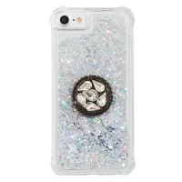 Glitter Powder Quicksand Rhinestone Decor Kickstand TPU Phone Case for iPhone 6/6s/7/8 - Silver
