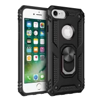 Hybrid PC TPU Kickstand Armor Style Phone Cover for iPhone 8/7/iPhone SE 2 (2020) - Black