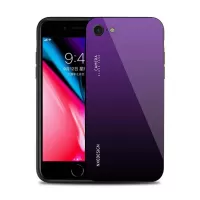 Dark Purple - NXE Tempered Glass Back + TPU Hybrid Mobile Phone Cover for iPhone 8/7/SE 2 (2020)