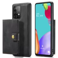 JEEHOOD Detachable 2 in 1 Leather Coated TPU Case with Magnetic Wallet Design for Samsung Galaxy A52 4G/5G / A52s 5G - Black
