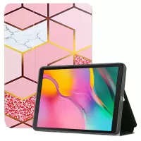 Pattern Printing Bi-fold PU Leather Smart Cover for Samsung Galaxy Tab A 10.1 (2019) SM-T510 (Wi-Fi)/SM-T515 (LTE) - Pink Geometry