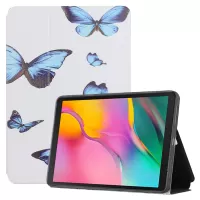 Pattern Printing Bi-fold PU Leather Smart Cover for Samsung Galaxy Tab A 10.1 (2019) SM-T510 (Wi-Fi)/SM-T515 (LTE) - Blue Butterflies