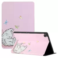 Pattern Printing Bi-fold Stand PU Leather Smart Cover for Samsung Galaxy Tab A7 Lite 8.7-inch T220/T225 - Cat