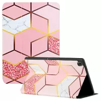 Bi-fold Stand PU Leather Smart Cover Pattern Printing Case for Samsung Galaxy Tab A7 10.4 (2020) T500/T505 - Pink Geometry