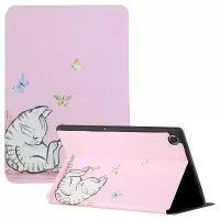Bi-fold Stand PU Leather Smart Cover Pattern Printing Case for Samsung Galaxy Tab A7 10.4 (2020) T500/T505 - Cat