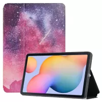 Pattern Printing Design PU Leather Bi-fold Stand Smart Cover for Samsung Galaxy Tab S6 Lite P610/P615 - Starry Sky
