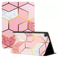 Pattern Printing Bi-fold Stand PU Leather Smart Cover for Samsung Galaxy Tab A7 Lite 8.7-inch T220/T225 - Pink Geometry