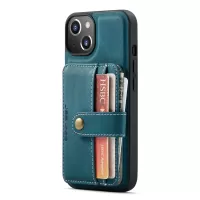 JEEHOOD Detachable 2-in-1 Magnetic Card Slots RFID Blocking Anti-Drop PU Leather Phone Case for iPhone 13 mini 5.4 inch - Blue