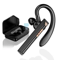 K3 BT5.0 Business Headset Wireless Earpiece Single Earhook With Charging Box Mic Led Display Earphones CVC Noise Cancelling Headphone Hands-Free Earphone 500mAh Battery for Business/Work/Driving/Office