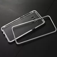 Metal-rimmed Mobile Phone Case Hardened Glass Magnetic Adsorption Protection Smartphone Cover Bumper Luxury Aluminum Frame Cases for Samsung S8/S8+