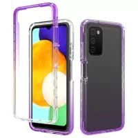 For Samsung Galaxy Galaxy A03s (166.5 x 75.98 x 9.14mm) Transparent Soft TPU + Hard PC  Hybrid Case Stylish Gradient Color Phone Cover - Gradient Purple