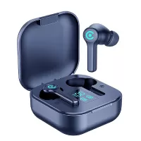 ES1 TWS Bluetooth 5.0 Sport Earphone Mini In-ear Wireless Touch Stereo Headset with Digital Display Charging Case - Blue