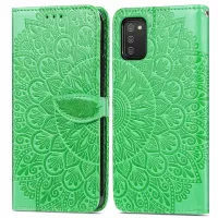 For Samsung Galaxy A03s (166.5 x 75.98 x 9.14mm) Imprinted Dream Wings Pattern Leather Phone Case with Wallet Stand - Green