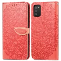 For Samsung Galaxy A03s (166.5 x 75.98 x 9.14mm) Imprinted Dream Wings Pattern Leather Phone Case with Wallet Stand - Red