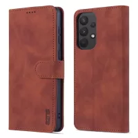 AZNS PU Leather Wallet Case for Samsung Galaxy A33 5G Shockproof Foldable Stand Phone Cover Accessory - Brown
