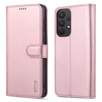 AZNS PU Leather Wallet Case for Samsung Galaxy A33 5G Shockproof Foldable Stand Phone Cover Accessory - Rose Gold