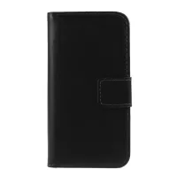 Genuine Split Leather Magnetic Credit Card Wallet Style Folio Stand Case for iPhone SE 5s 5 - Black