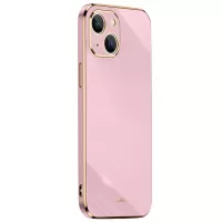 XINLI for iPhone 13 6.1 inch Precise Lens Cutout Shockproof Fashinable Case Electroplating Golden Edge Soft TPU Shell - Purple