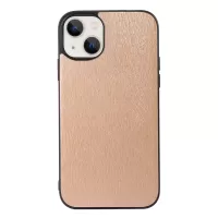 For iPhone 13 6.1 inch Well-protected Phone Case PU Leather Wood Texture Inner PC + TPU Cell Phone Cover - Gold