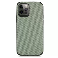 For iPhone 12 Pro Max 6.7 inch Carbon Fiber Texture PU Leather Coated PVC + Soft TPU Anti-scratch Phone Case - Green